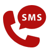 Call & Text Icons-red